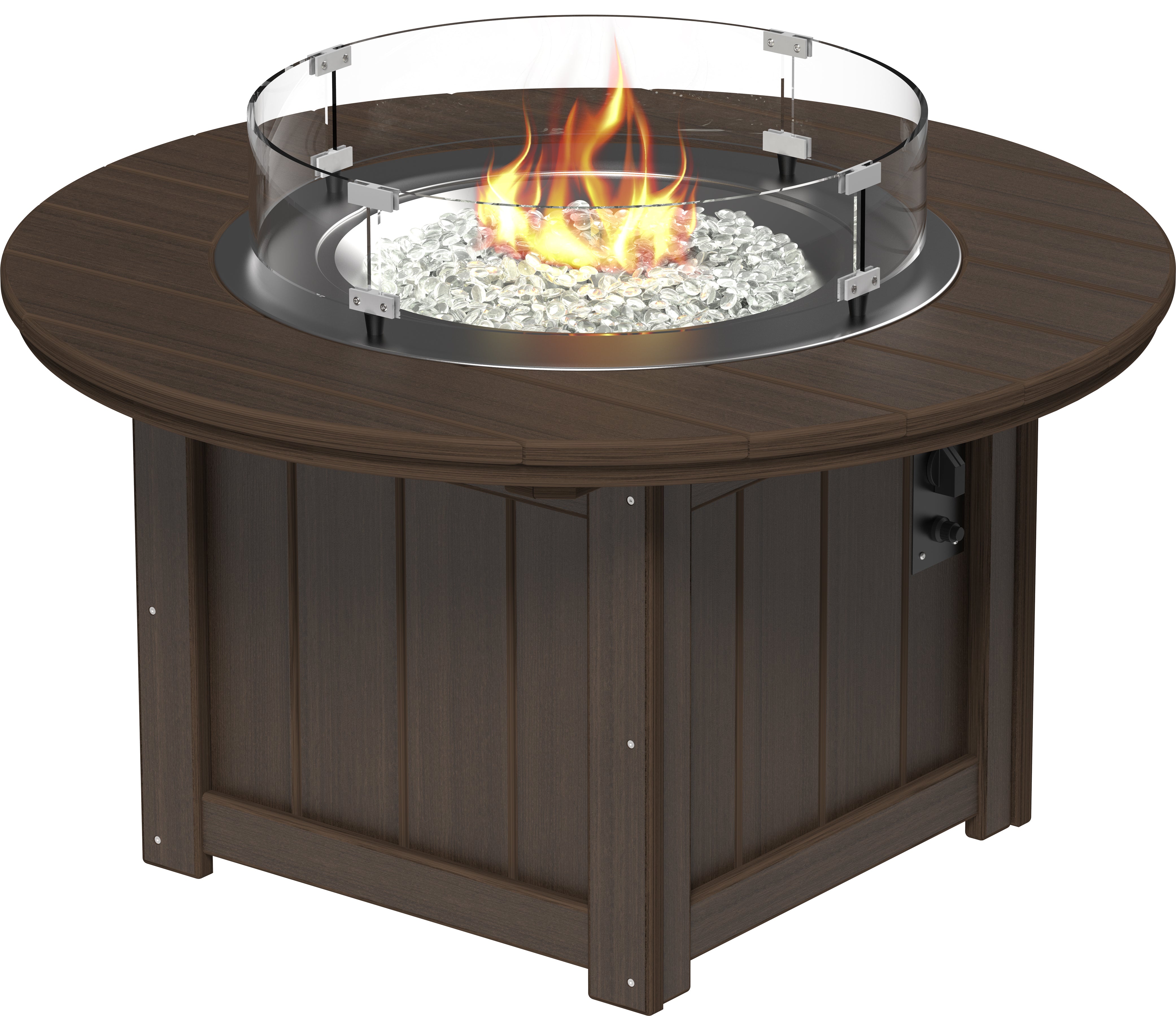 LuxCraft Lumin Fire Table 60" Round in Brazilian Walnut
