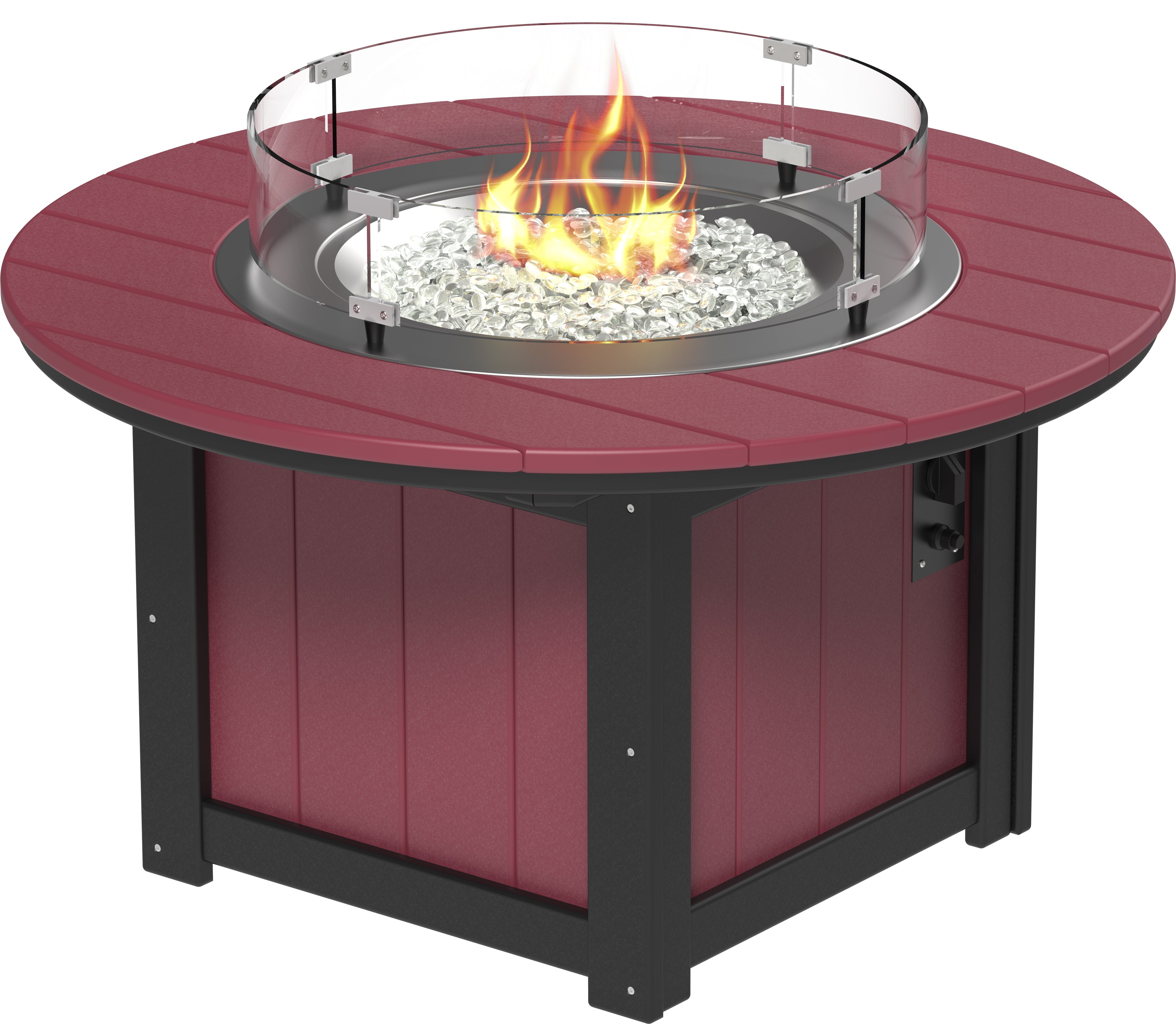 LuxCraft Lumin Fire Pit 46" Round in Cherrywood & Black