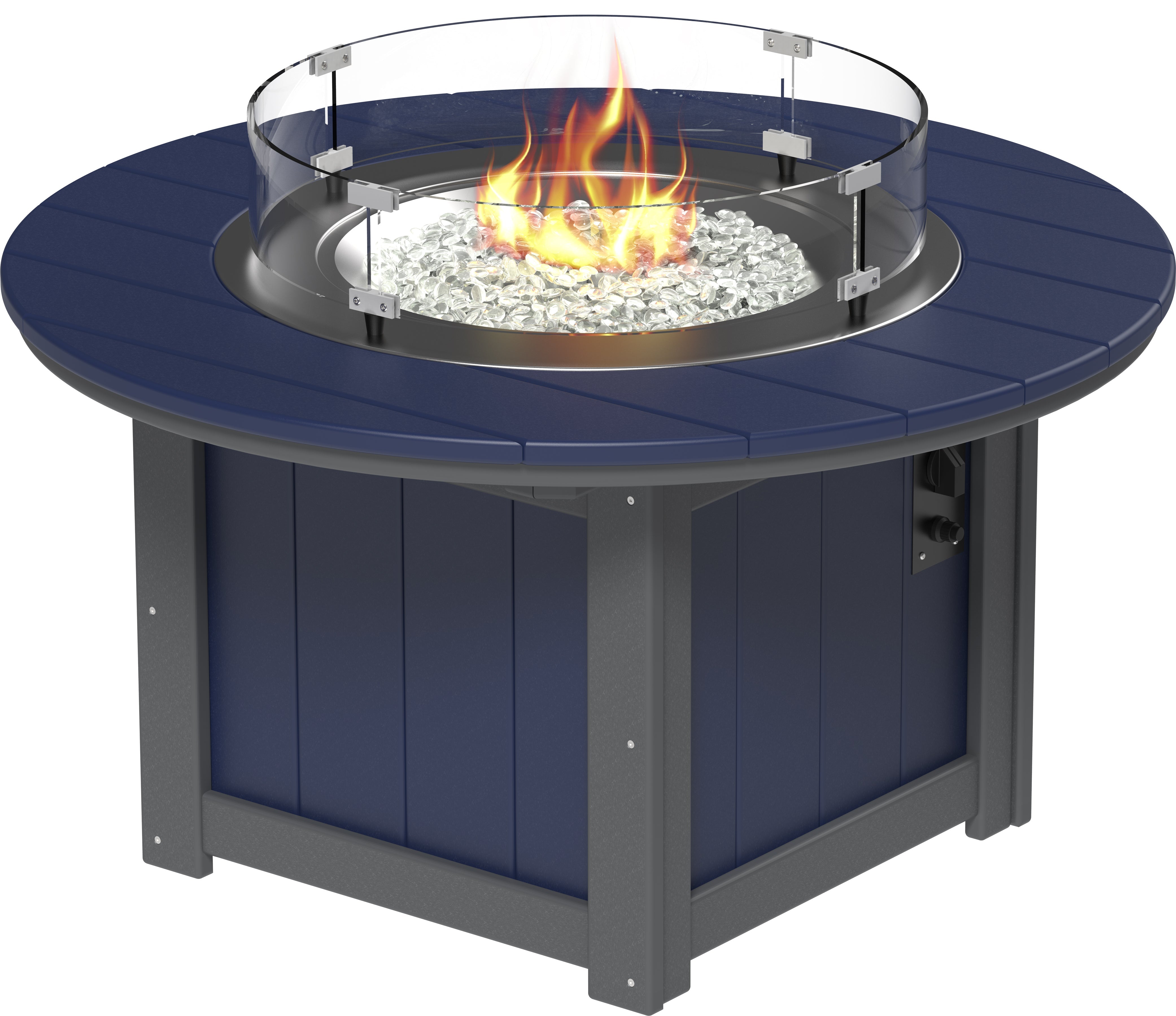LuxCraft Lumin Fire Pit 46" Round in Patriot Blue & Slate