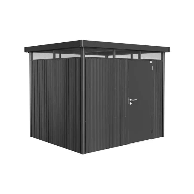 Stylish Metal Storage Shed with flat roof