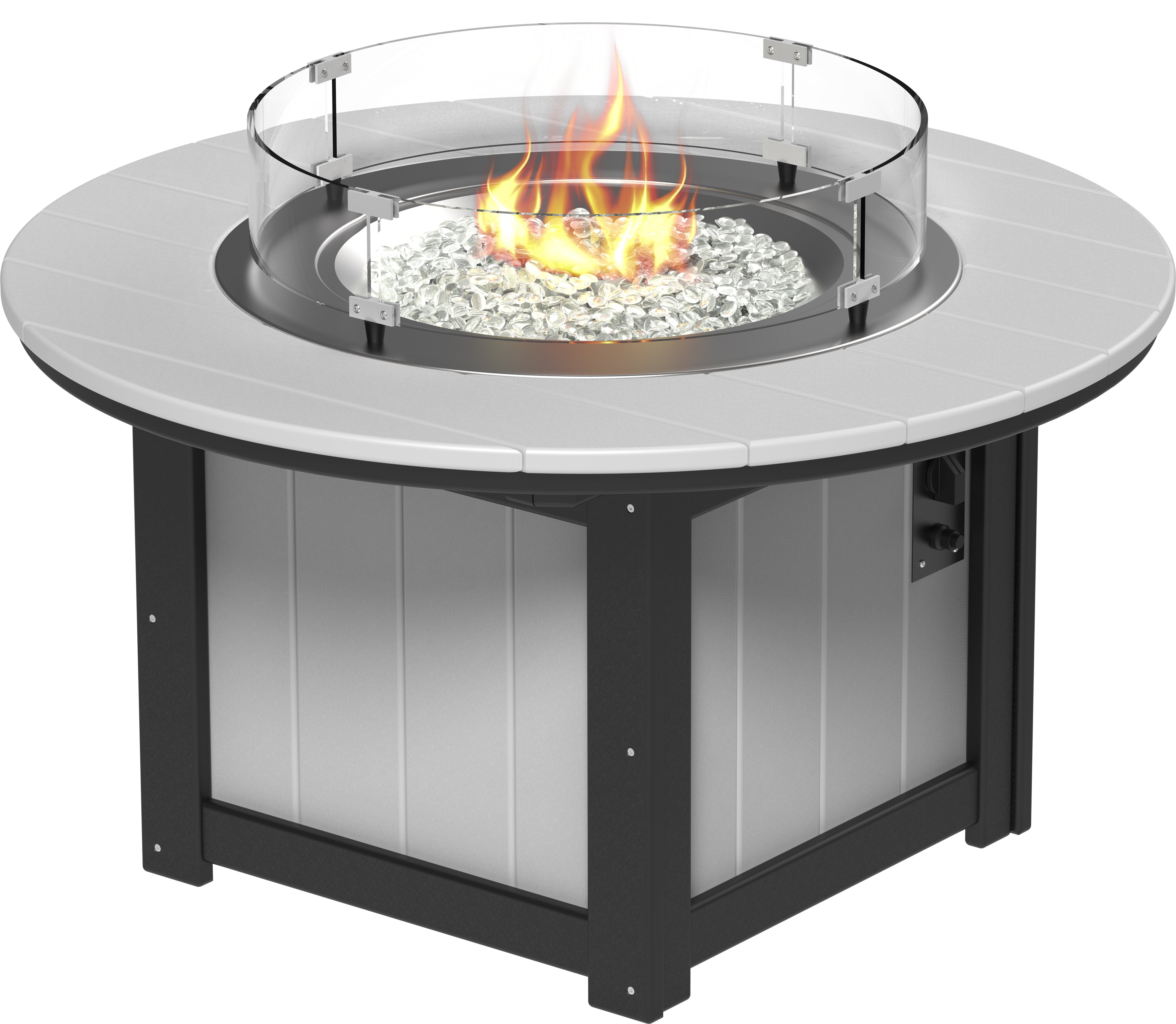 LuxCraft Lumin Fire Pit 46" Round in Dove Gray & Black