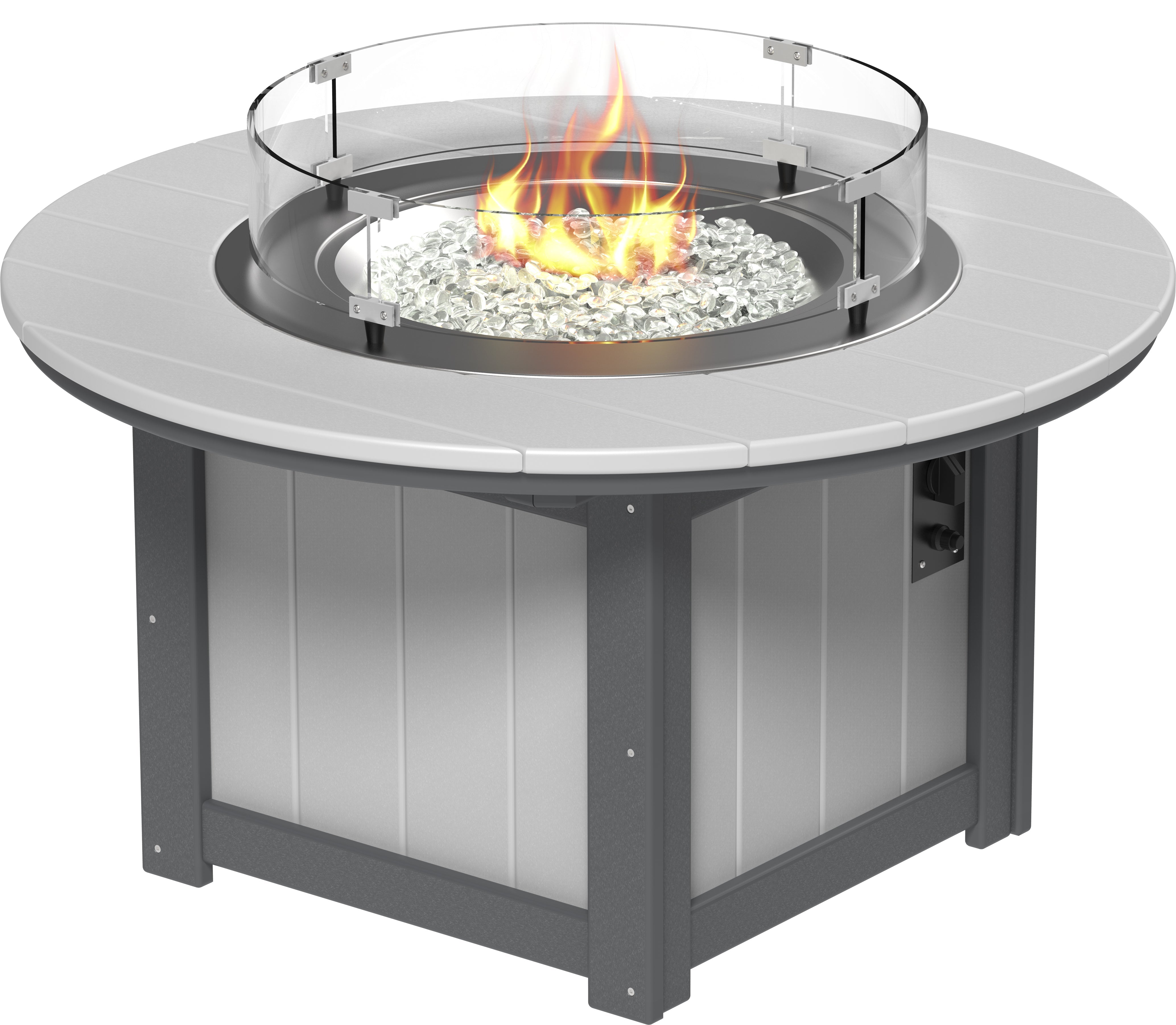 LuxCraft Lumin Fire Table 60" Round in Dove Gray & Slate