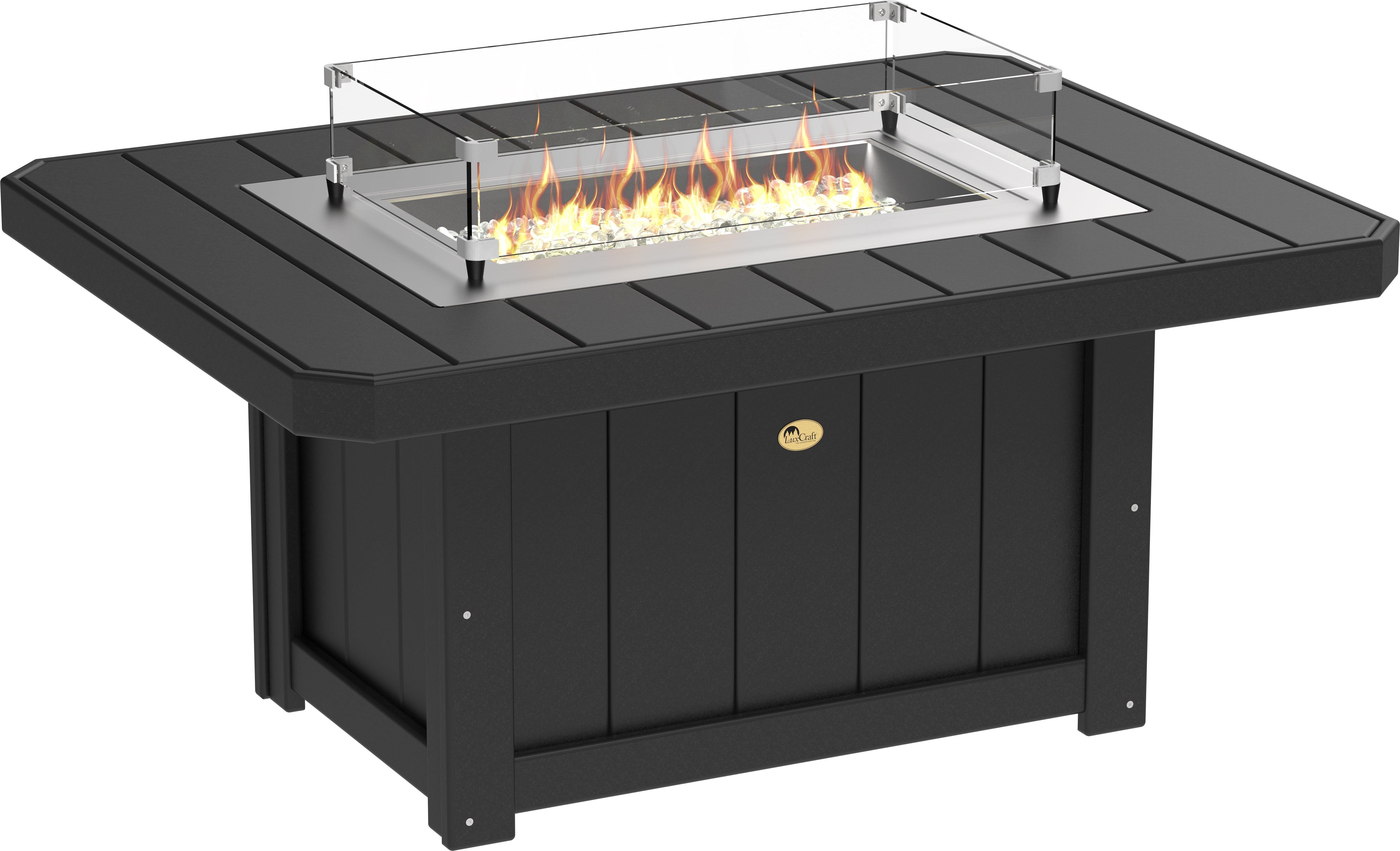 LuxCraft Lumin Fire Pit 51" Rectangular in Black