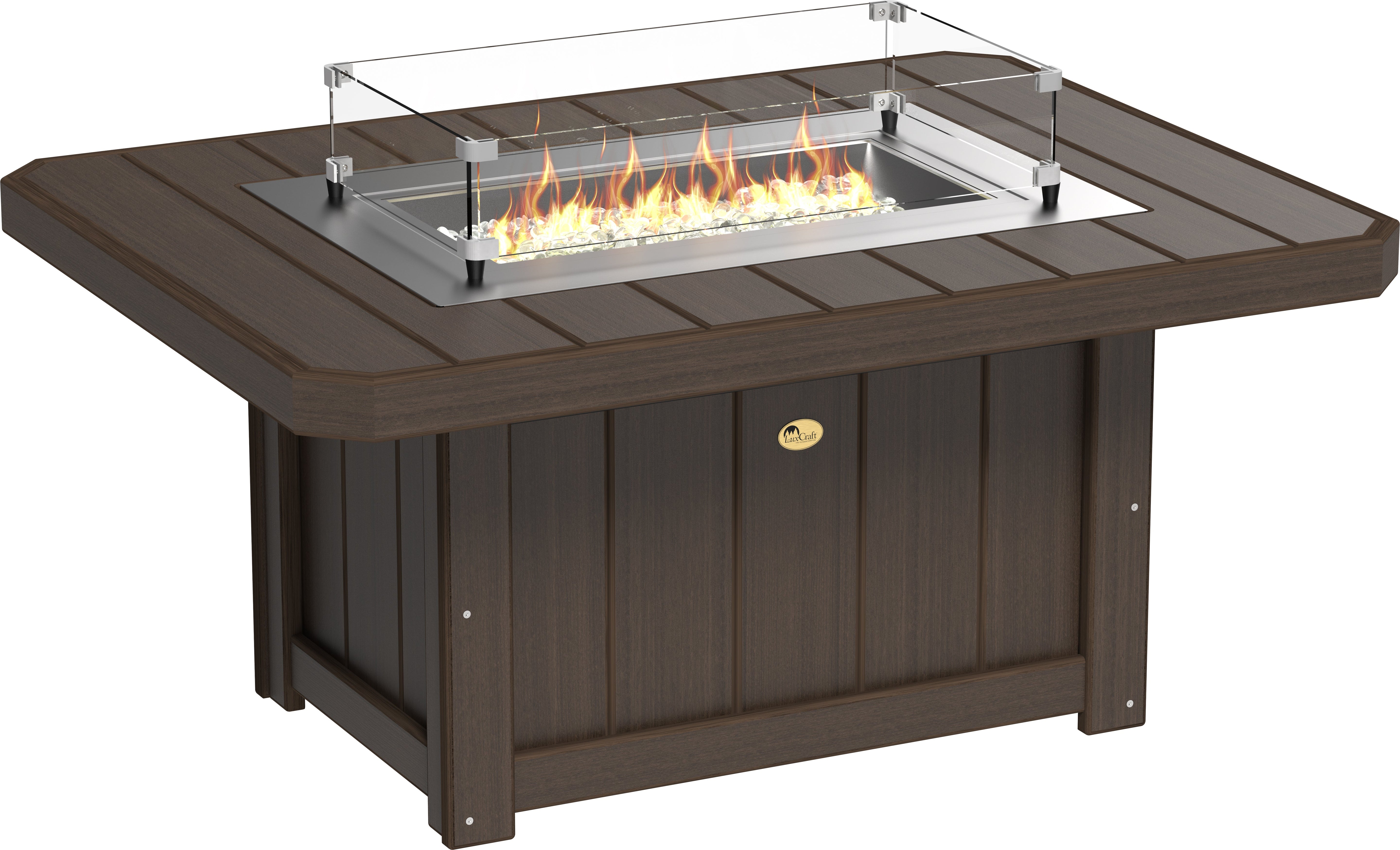 LuxCraft Lumin Fire Pit 51" Rectangular in Brazilian Walnut