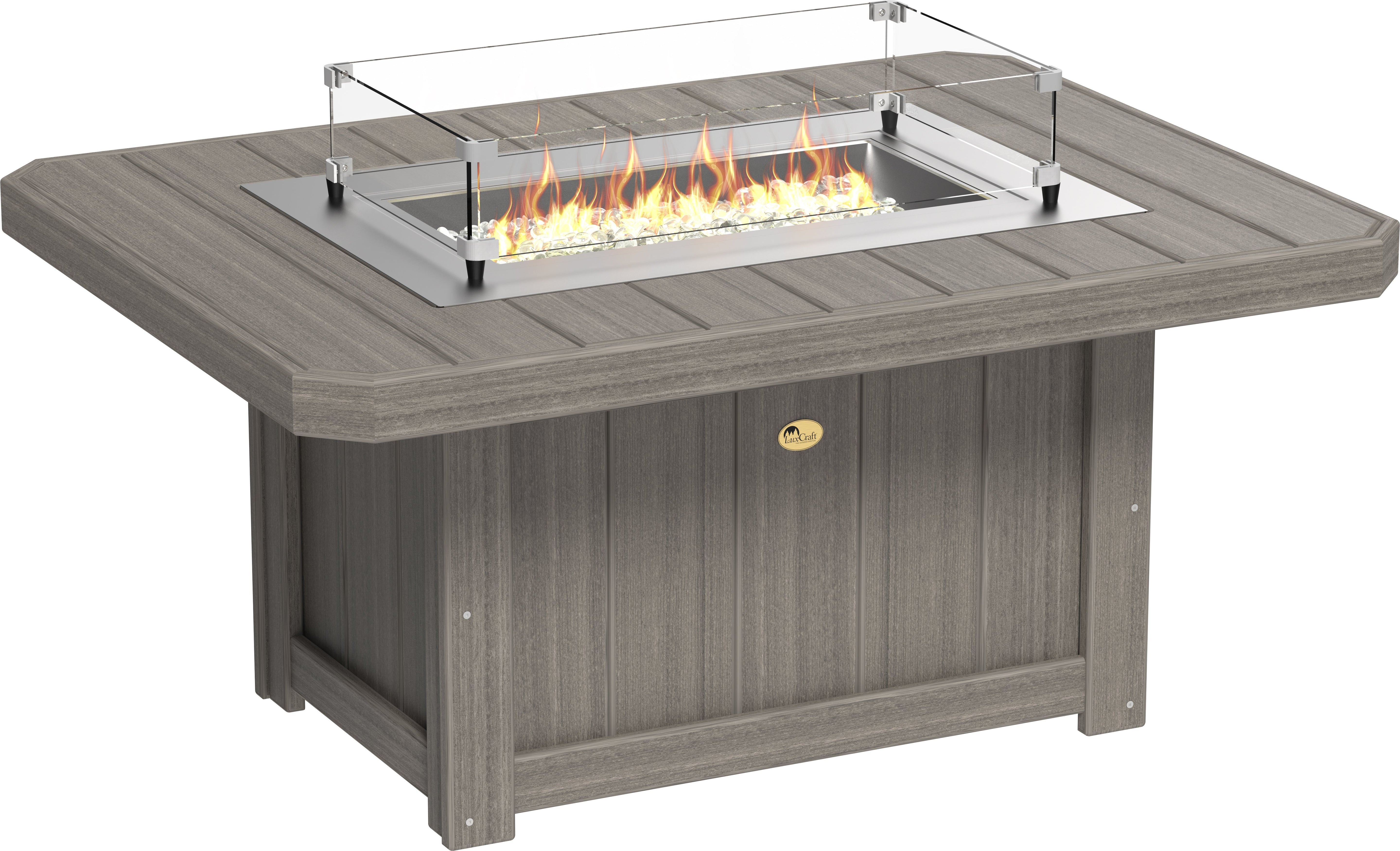 LuxCraft Lumin Fire Table 79" Rectangular in Coastal Gray