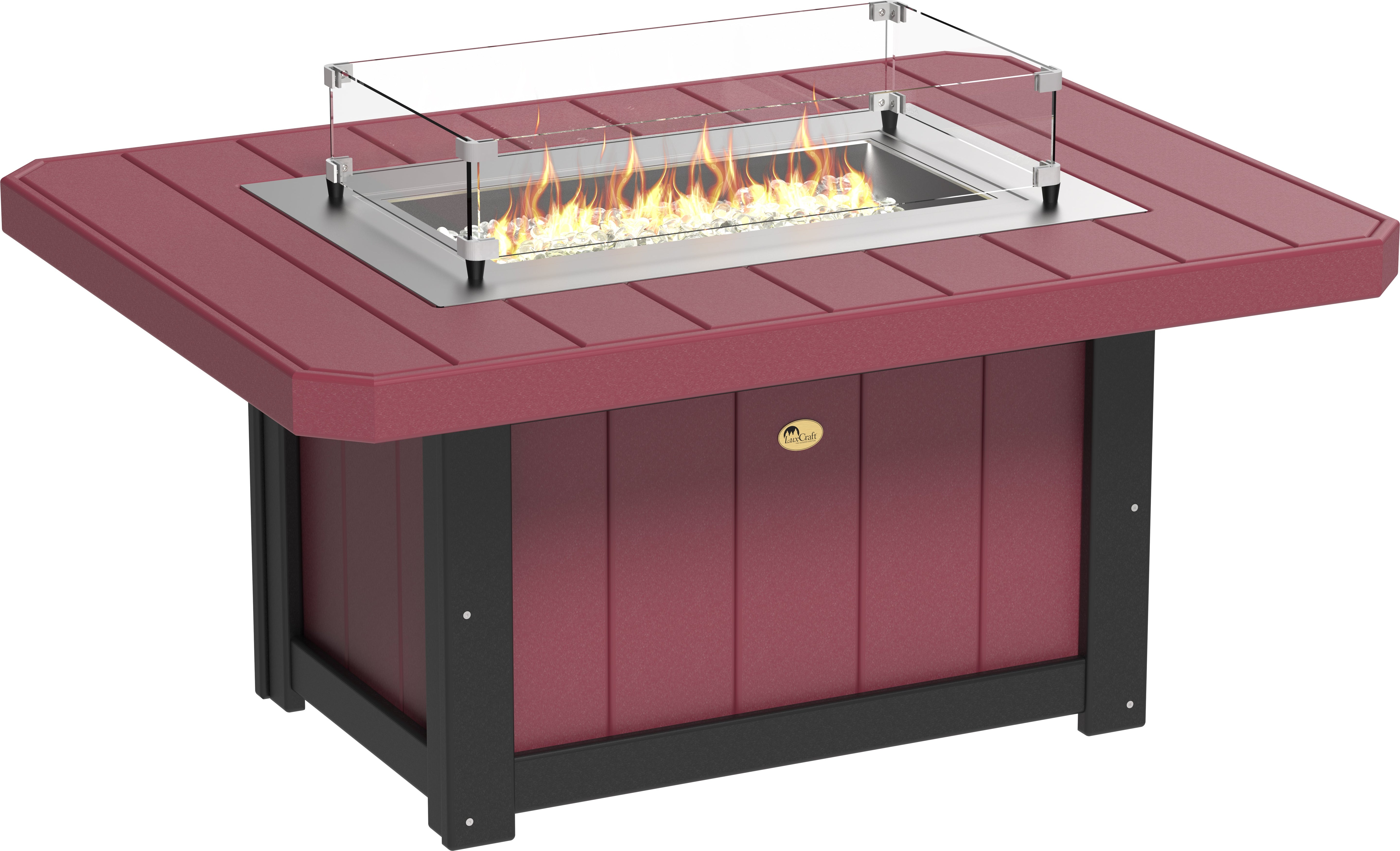LuxCraft Lumin Fire Pit 51" Rectangular in Cherrywood & Black